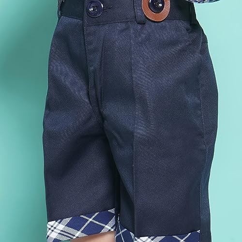 Image of AJ DEZINES Kids Casual Wear Clothing Cotton Shirt Short Set For Boys