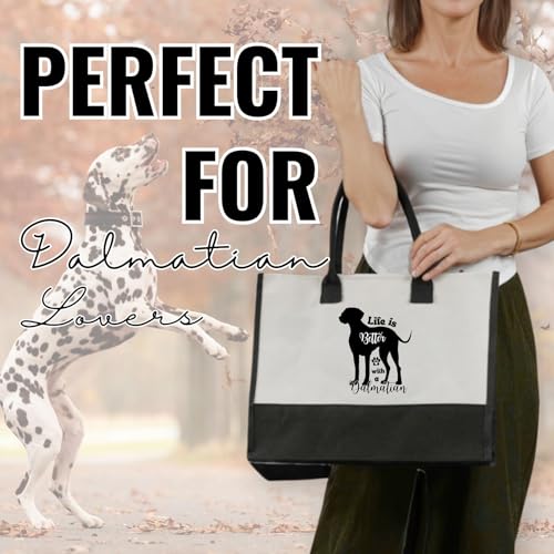 Bolsa Tote de Lona para Amantes de Dálmatas miniatura 3