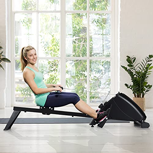 GYMAX Magnetisches Rudergerät, aufklappbares Fitness-Rudergerät mit digitalem LCD-Display & 10 Widerstandsstufen, Leise… – Bild 3