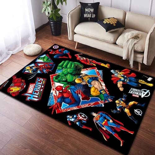 Trebyott Avengers Tapis de dessin animé pour salon, chambre à coucher et enfants - Motif Miracle - Tapis antidérapant - Pour garçon - 60 x 90 cm