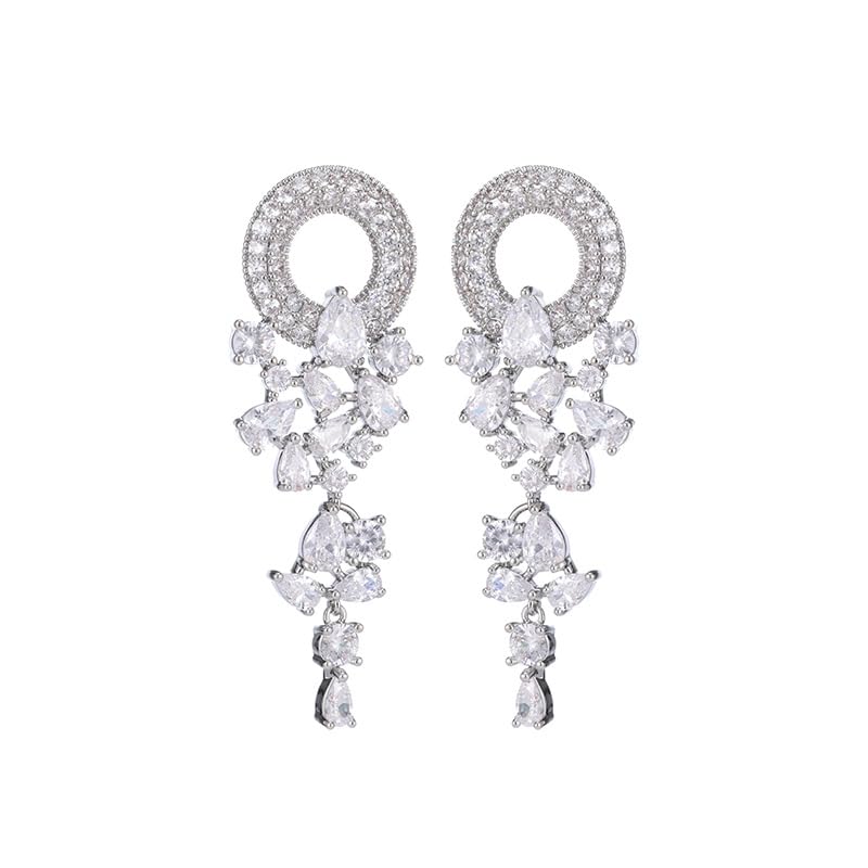 Boucles d'oreilles moissanite or 14k anti-ternissement pour mariage