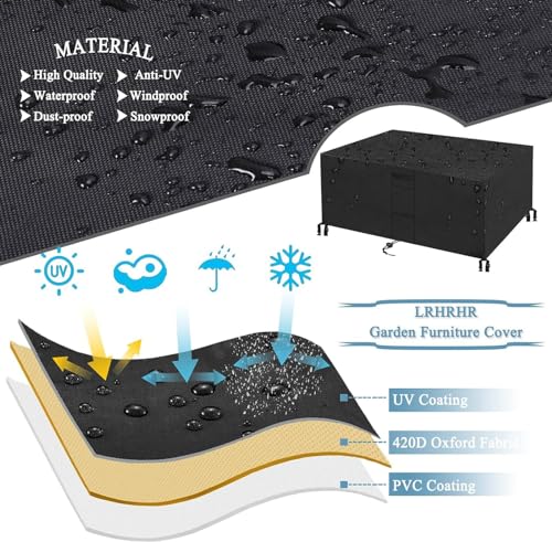 Funda impermeable para banco de jardín de 4 plazas, protector de mesa y sofá exterior 120cm 3