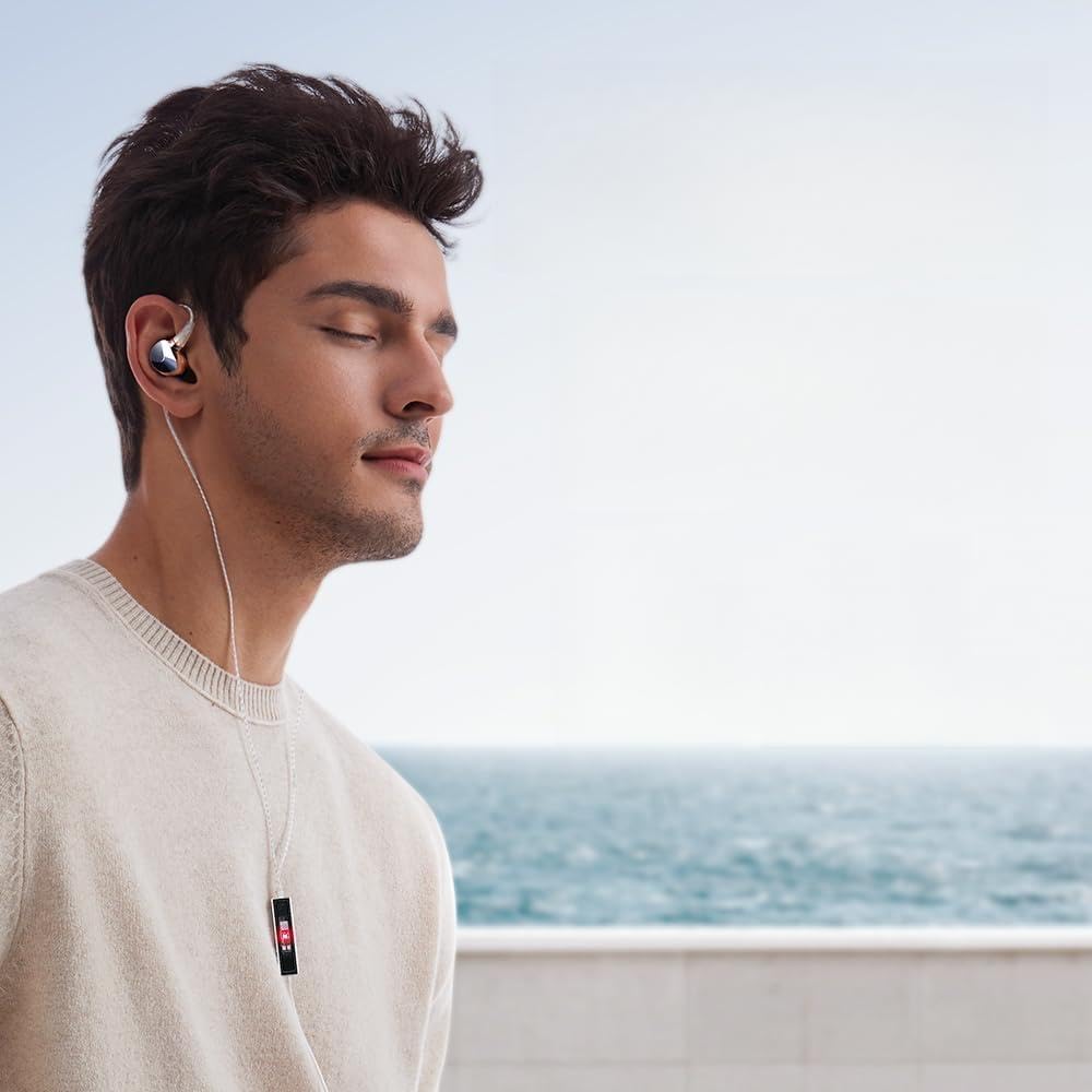 Questyle NHB12 Écouteurs intra-auriculaires audiophiles compatibles avec appareil Apple, écouteurs sans perte certifiés MFi, filaires et suppression du bruit, qualité sonore studio 192 kHz