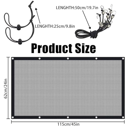 YNR Fahrzeug-Absperrgitter für Hunde, Auto-Trennnetz, 115 x 62 cm, mit verstellbarem Seil und Haken