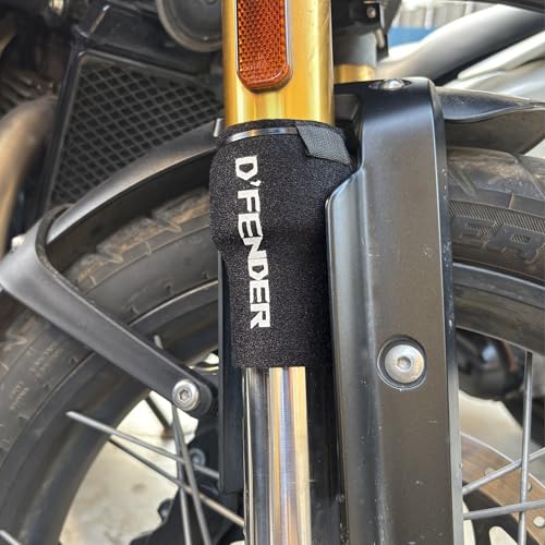 Image of D'FENDER Motorcycle Fork Seal Protectors | Universal-Fit Fork Covers for USD and Conventional Forks | Washable | 1 Set