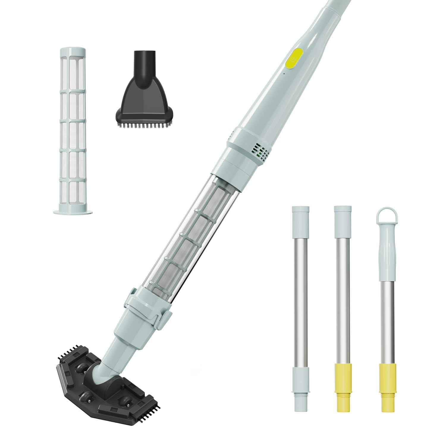 Photo 1 of [Missing Pieces] Handheld Spa Hot Tub Vacuum - Cordless Small Above Ground Pool Vacuum, 90-Min Runtime, 18.5 GPM Powerful Suction, Rechargeable, Ideal for Cleaning Debris and Sand Underwater, with 3 Brush Heads,Silver