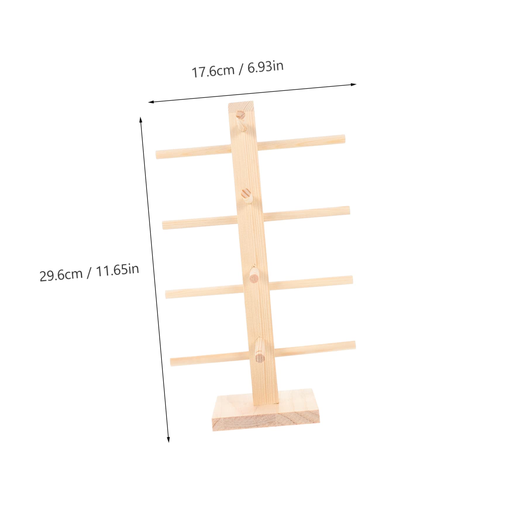 FOMIYES Sun Glasses Organizer Wooden Glasses Holder Rack 4-slot Display Portable Made of Pine