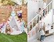 Wimpelkette Outdoor Pastell 4 Stück– GREATRIL 16 M Girlande Kinderzimmer Wetterfest Stoff Wimpel für Garten Geburtstag Einschulung Schulkind Klassentreffen Karneval Ostern Party Deko