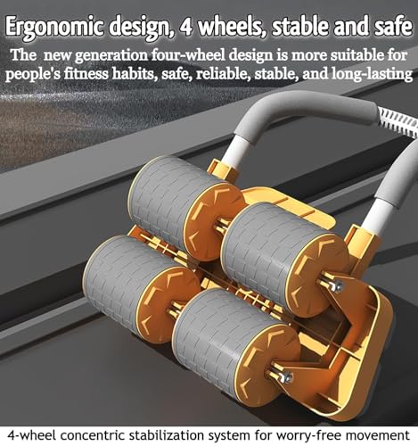 Image of ANTARYAMI Automatic Rebound Ab Roller | Four Wheel Abdominal Exercise Roller with Digital Timer & Phone Holder | Core Workout Equipment for Home & Gym (Big) (Black)