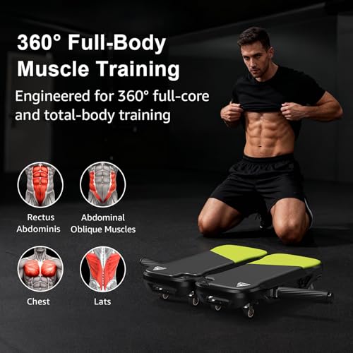 Upgrade Ab Roller Wheel Detachable Abdominal Wheel With 360° for Core Workout, Multi-Directional Abs Roller Board For Full body exercise Home Gym of All Fitness Levels, Ab Trainer with 8 Wheels - Image 4