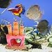 HoneTeek Fish Tank Decorations Pink Castle Aquarium Decorations Resin Fish Cave Hideouts Large Aquarium Decor,Vintage Castle Fish Tank Accessories for Betta Fish Freshwater and Saltwater Fishtanks