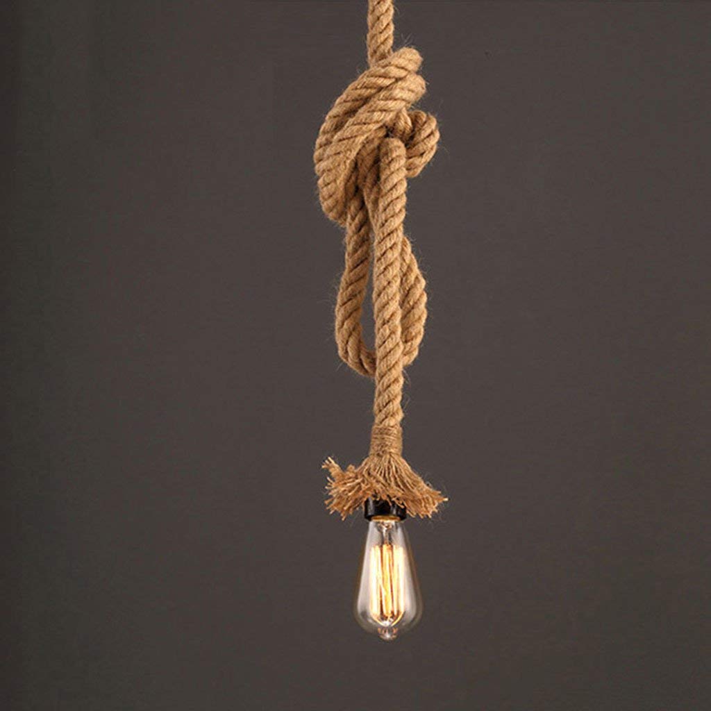 SXECAEPS Modern creative chandelier Small Single Head Lamp Hemp Rope Industrial Wind Retro