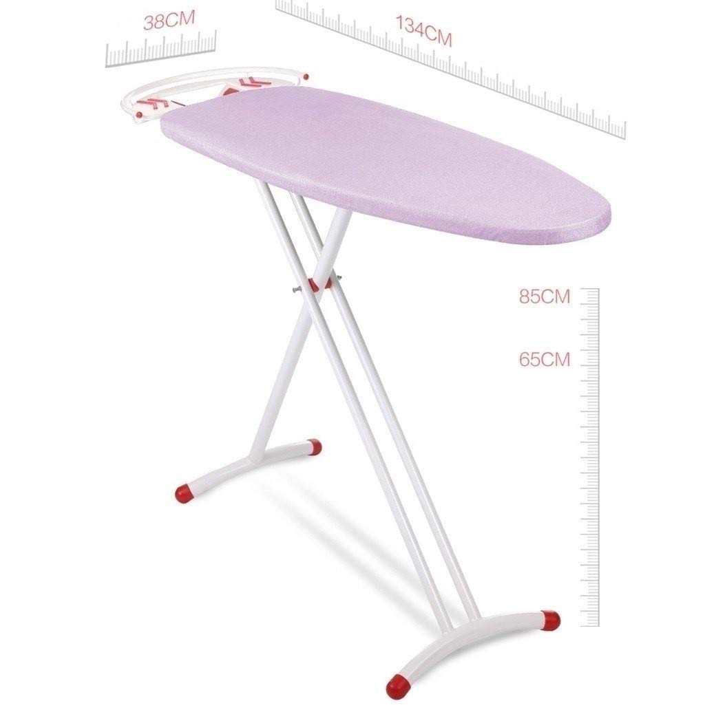 Tabla de Planchar de Gran tamaño, de Metal, para Centro Comercial, Color Gris/Rosa (Color: Rosa, tamaño: 134 x 38 x 85 cm)