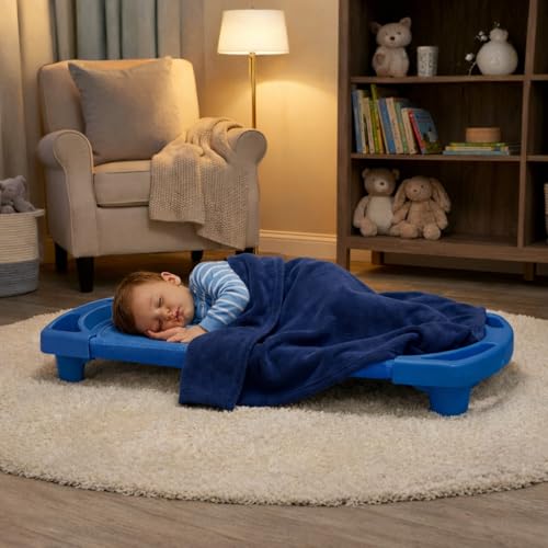 Image of Angeles Sleeping Cot Daycare Essentials, Ocean Blue, Toddler, Single