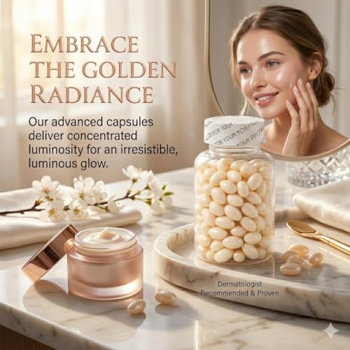 Image of Skin Brightening Capsules with Vitamin C & Biotin, Supports Radiant Glow, Even Skin Tone & Anti-Aging, 40 Veggie Capsules