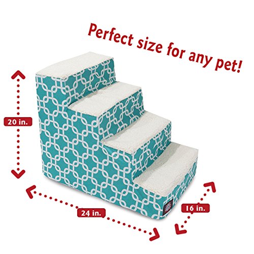 4 Step Portable Pet Stairs By Majestic Pet Products Teal Links Steps For Cats And Dogs Blue Turquoise #TOP1
