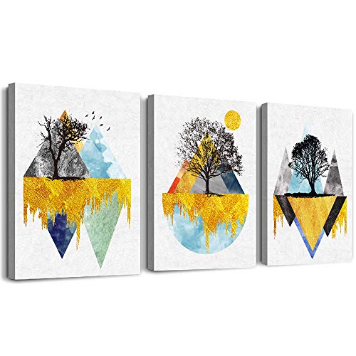 Abstract Mountain in Daytime Canvas Prints Wall Art Paintings golden Abstract Geometry Wall Artworks Pictures for Living Room Bedroom Decoration, 16