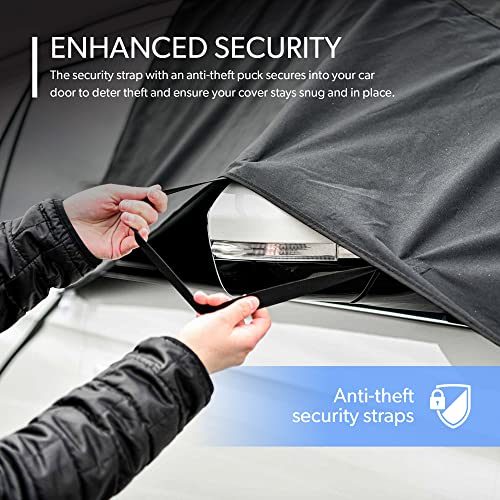 Frostguard Summit | Full-Coverage Car Windshield Cover For Ice And Snow And Frost - Covers Sunroof, Front Windshield, Front Side Windows And Side-View Mirrors - Universal Fit For Most Vehicles - Black #TOP3