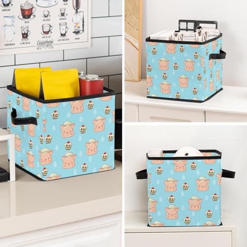 Panier de rangement pour jouets cube pliable motif cochon rigolo - 8