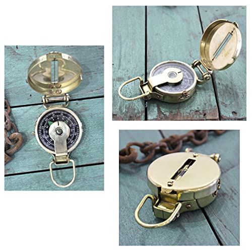 Collectiblesbuy Vintage Old Style Military Compass Nautical Pocket Shiny Brass Navigational Instrument #TOP1