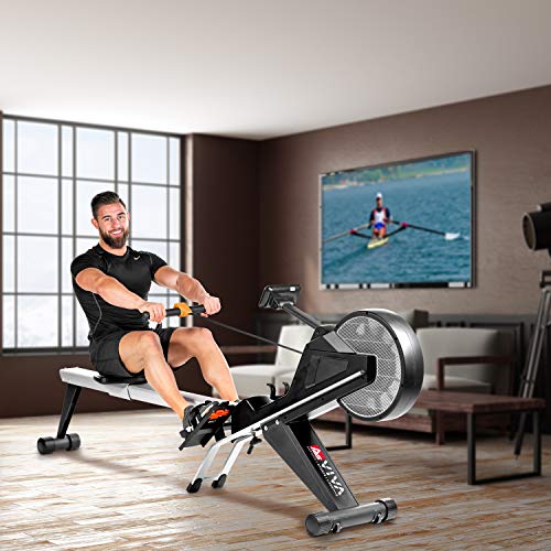 AsVIVA RA10 Rudergerät Magnet Rower mit Magnetbremssystem & Luftwiderstand I Rudermaschine inkl. Pulsgurt I… – Bild 3