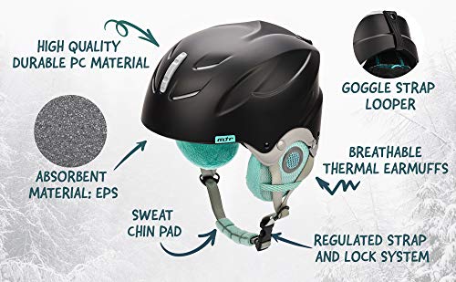 Kask narciarski Kask snowboardowy dla Dzieci damski damski dorosłych Ochronny Narciarstwo Certyfikowane Bezpieczeństwo Profesjonalne Nauszniki Sportowe Zimowe Meteor