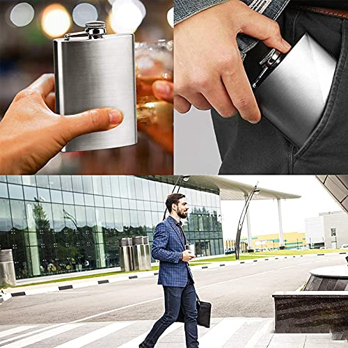 Draagbare Pocket Whiskey,2 stuks Whiskey Pocket Flask, RVS Flagon, voor Wandelen, Jacht, Kamperen, Klimmen Camping… - Image 6