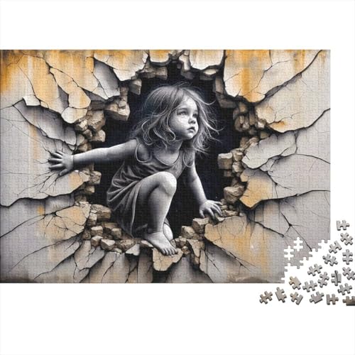 3D Pared Niña 1000 Piezas Puzzle de Calidad Paper cartón Adultos Juego Educativo decoración hogar 38x26cm/1000pcs