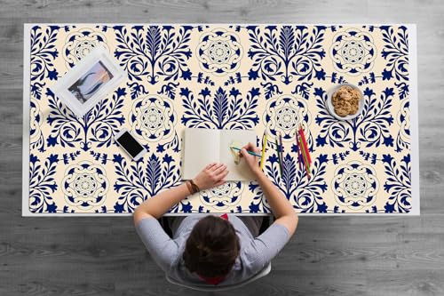 Couverture de bureau 120x60 cm en vinyle PVC bleu pour surface