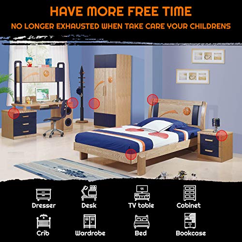 KCHEX Edge Guard & Corner Protector - Extra Long 19.0ft [16.5ft Edge + 8 Pretaped Corners] with Baby Proofing, Home Safety Furniture Bumper and Table Edge Guards Child Safety [Black] - Thumbnail 2
