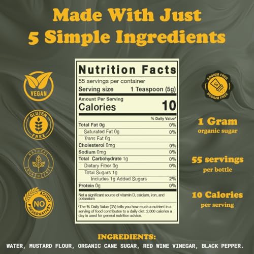 Image of Little Zing Danish Mustard - Sweet & Punchy Gourmet Mustard Sauce with Horseradish Kick - All-Natural, No Oils, Fillers, or Preservatives - Bold & Versatile Sauce for Sandwiches, Meats, Dressings & Dips - 10 oz Bottle