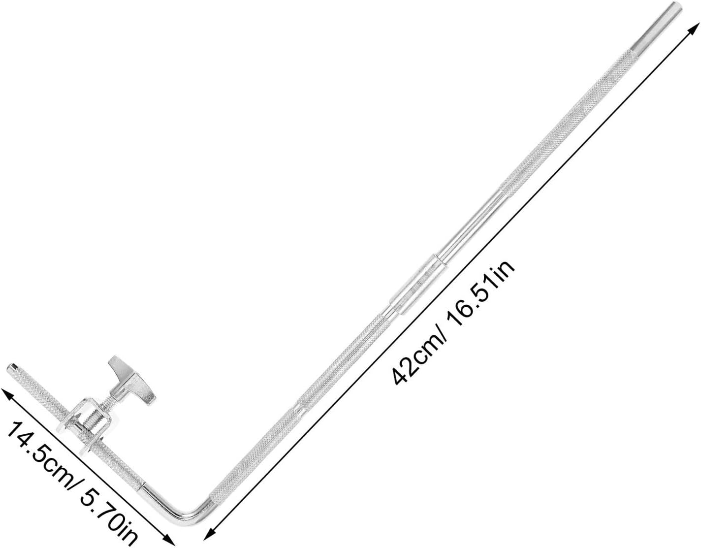 ibasenice Cowbell Mounting Bracket with Clamp and Extended L-Rod, Metal Drum Rack Clamp Compatible with Standard Drum Sets, Universal Cowbell Holder for Jazz and Rock Drummers