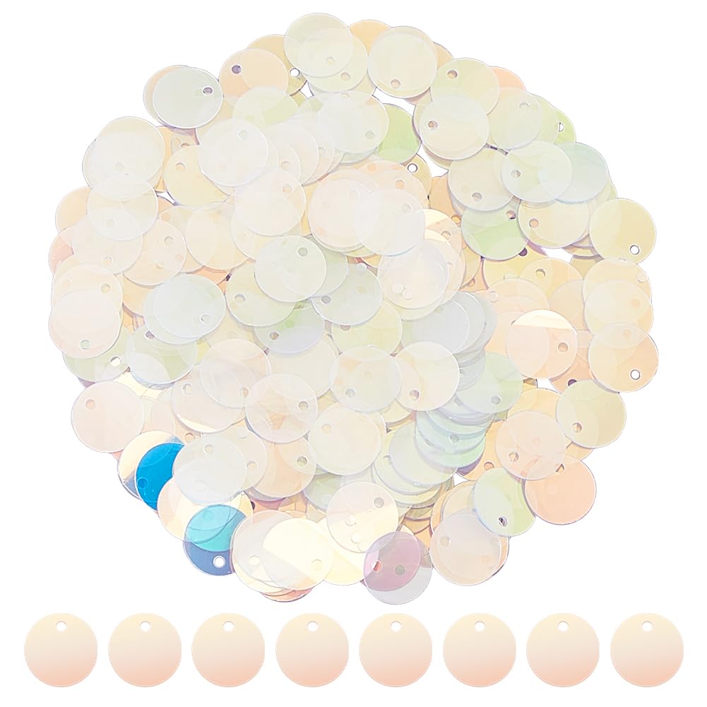 DICOSMETIC 2880Pcs Flat Round Sequins for Crafts 10.5mm PVC Round Paillettes Clear AB Color Sequin Paillettes Loose Sequins for DIY Sewing Embroidery Earrings Crafts
