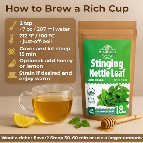 Image of 1.8 oz. Dried Nettle Leaf Tea Ortiga Planta Stinging Nettle Leaf Herb (Urtica Dioica) - 50g Herbal Tea Ortiga Verde Te