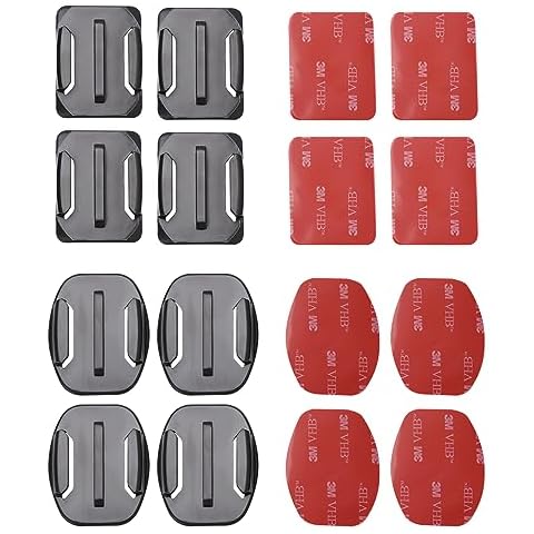 Aketek 4pcs Curved+4pcs Flat Adhesive Mounts Sticky for GoPro Hero Cameras Cover