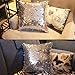 Pack of 4 Silver Sequin Pillow Covers, Shiny and Luxury Decorative Throw Pillow Cases Metal Cushion Covers for Couch Bed Sofa Christmas Day,18