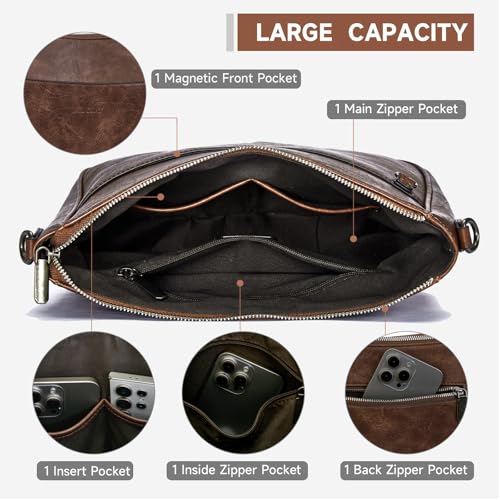 Image of 2PCS /Set Crossbody Bags for Women,Vegan Leather Hobo Purse Wallet For Women Set,Shoulder Bags With 2 Adjustable Strap