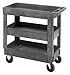 Quantum PC3518-33-3 Polymer Mobile Utility Cart, 34.25" Length x 17.5" Width x 32.5" Height, 3 Shelves, Gray