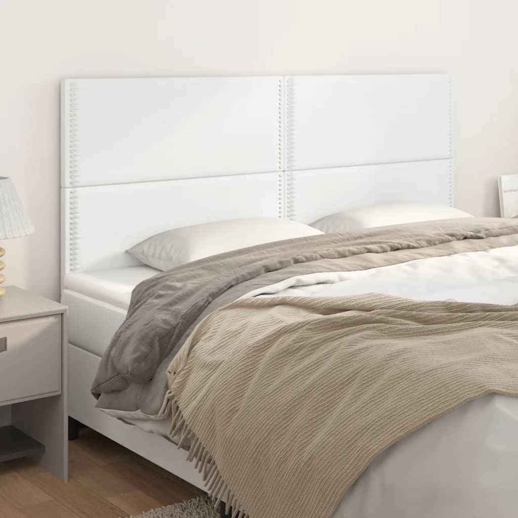 INLIFE Cabecero de cama (4 unidades, 100 x 5 x 78/88 cm, piel sintética, 23,2 kg), color blanco