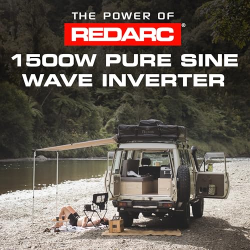 Image of REDARC 1500W Pure Sine Wave Inverter, 12V DC to 110 / 120V AC Power Converter, Portable Power Inverter, Connects to Car Battery System, Adapter for Camper, RV, Truck, Off-Grid Camping