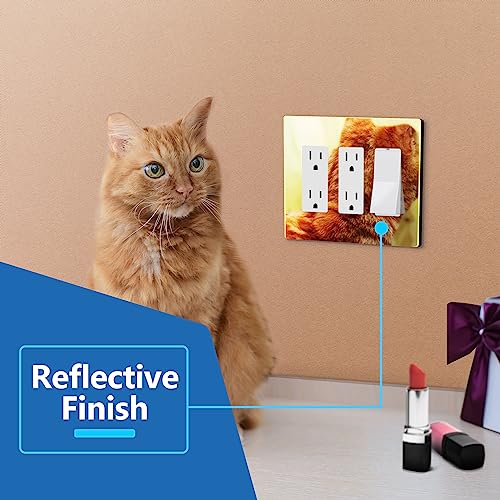 Image of LIDER Triple Decorator Wall Plate, Impact Resistant, Plexiglass, Reflective Finish, Modern Upgrade, Screwless Light Switch /Outlet Cover, Mid-Size 3-Gang 4.88 inch x 6.77 inch, Acrylic, Mirror Glass Gold
