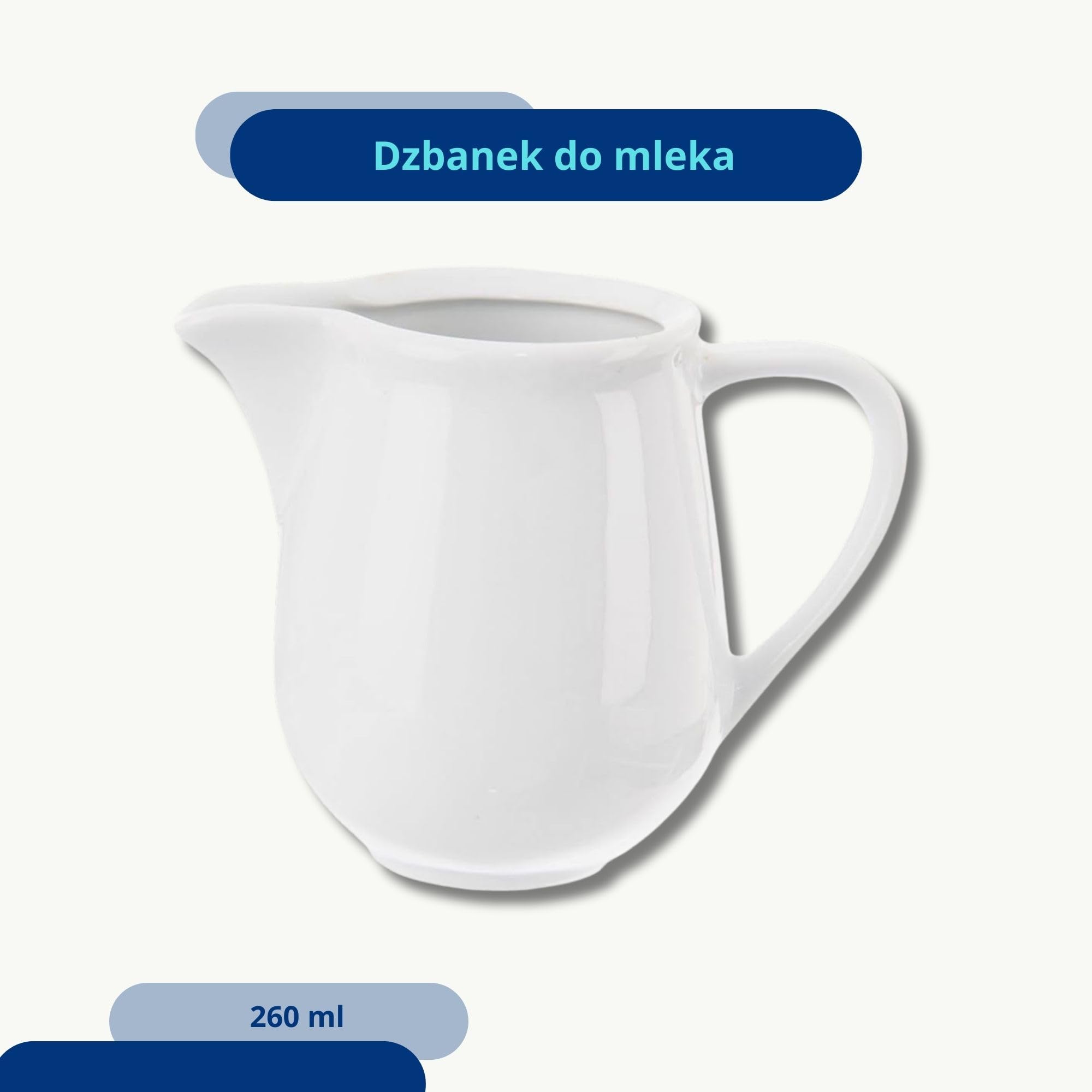 Porcelanowy dzbanek na mleko dzbanek na śmietanę dzbanek na mleko dzbanek z porcelany biały MONA 260 ml