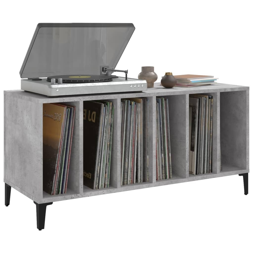 Mobiletto per giradischi in legno ingegnerizzato grigio cemento 100 x 38 x 48 cm supporto per giradischi in vinile da tavolo