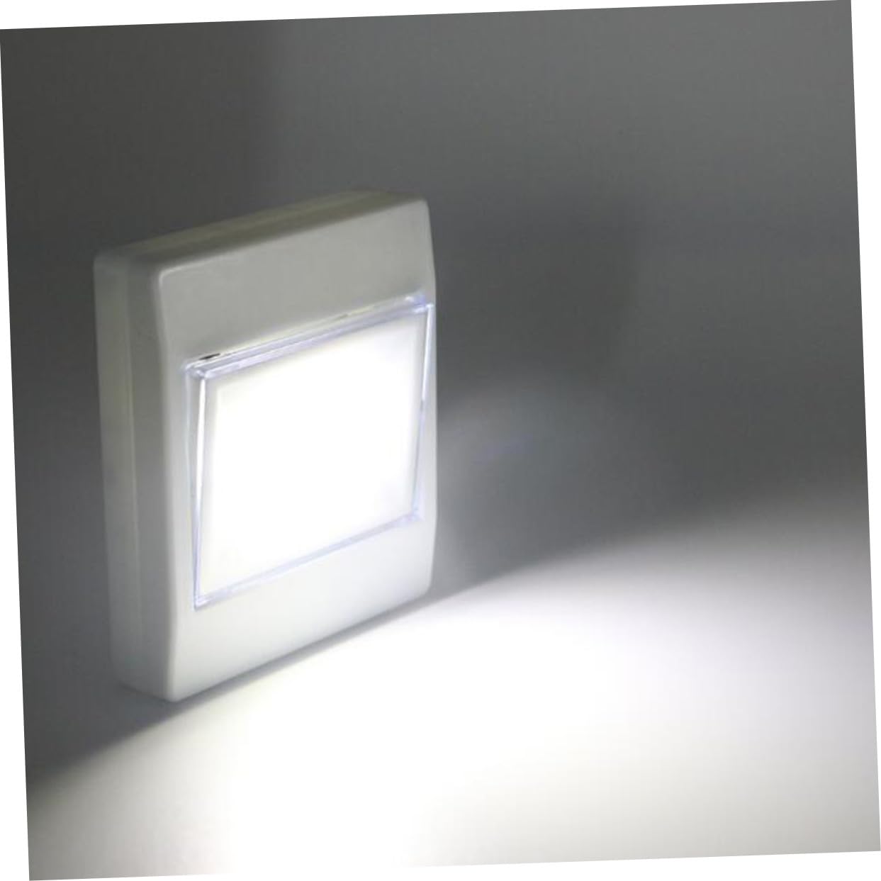 SHINEOFI 4 Pezzi Lampade LED Cob da Parete per Illuminazione Interni, Luce a Batteria Design Autoadesivo in Plastica Bianco per Armadi e Scale Stile Casuale