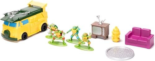 Miniatura 4 de Teenage Mutant Ninja Turtles Turtle Lair Nano Scene con figuras coleccionables fundidas a presión de 1.65 pulgadas, juguetes para niños y adultos