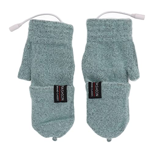 Guantes Recargables Calentadores De Manos, Guantes Térmicos USB Medias Manos Eléctricas, Guantes Térmicos Cálidos Con Calefacción De Doble Cara Para Invierno Para Interiores Y Exteriores(verde)
