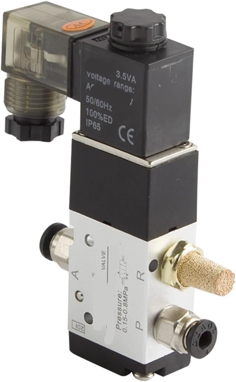 1PCS 3V110-06 NO NC solenoid valve 3-way DC12V 24V AC 110V 220V pneumatic air control valve gas solenoid valve aluminum valve body(3V110-06 NC,AC 220V)