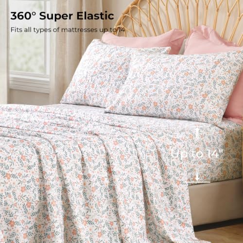 Litanika 7Pcs Full Ruffled Blush Comforter Set with Floral Sheets by Litanika - Used condition - Image 3