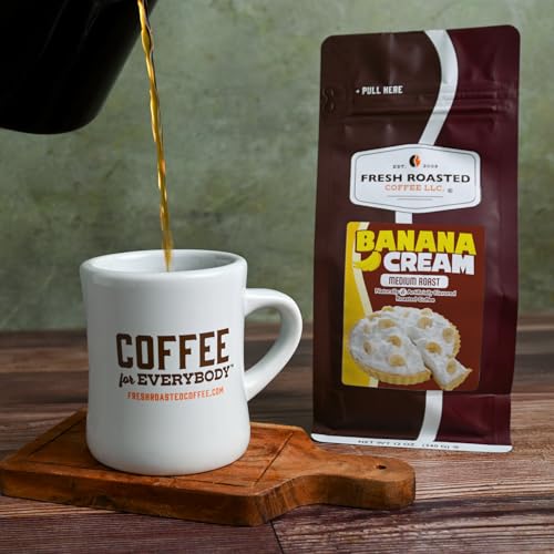 Image of Fresh Roasted Coffee, Banana Cream Flavored Drip Ground Coffee, Medium Roast, Kosher, 12 oz
