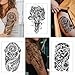 Yazhiji 36 Sheets Temporary Tattoos Stickers, 12 Sheets Fake Body Arm Chest Shoulder Tattoos for Men or Women with 24 PCS Tiny Black Tattoos